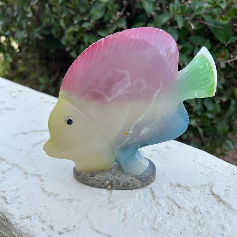 Colorful stone Fish Figurine